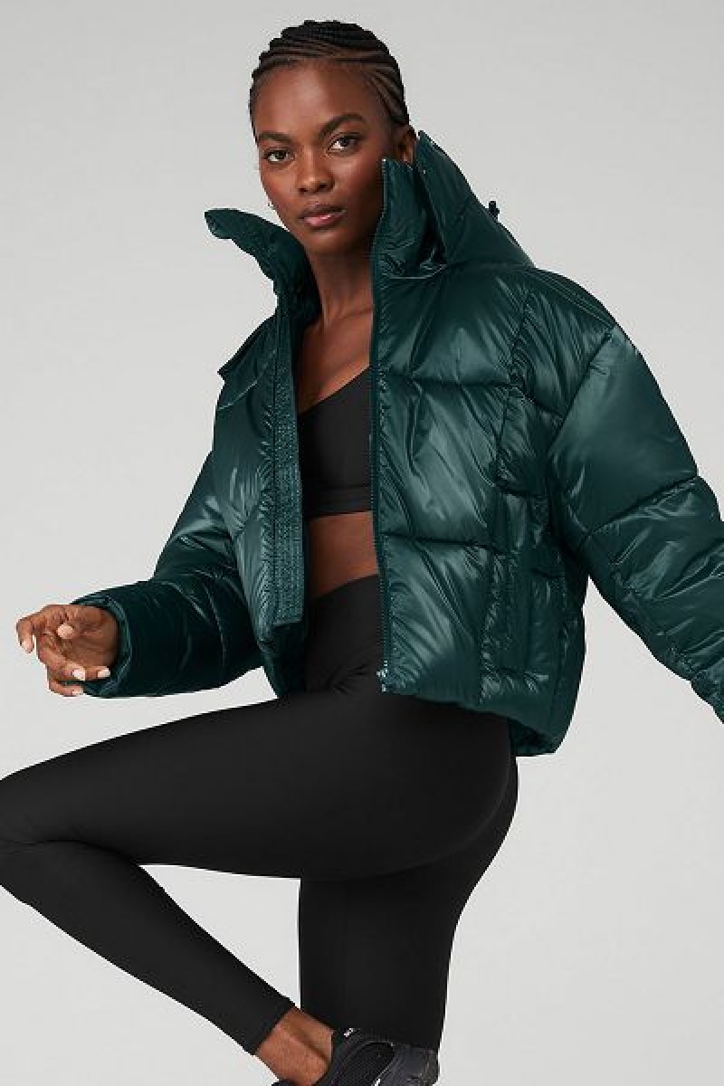 Jaqueta Puffer Alo Yoga Pearlized Pristine Feminino Verdes | 4867-NSCLF