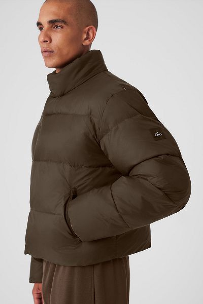 Jaqueta Puffer Alo Yoga Platinum Masculino Marrom | 6193-PZXES