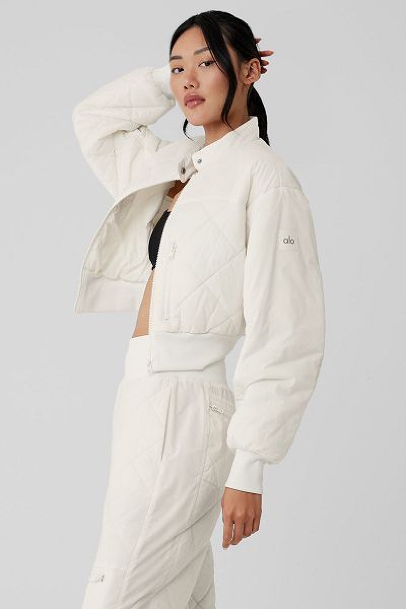 Jaqueta Puffer Alo Yoga Snowrider Feminino Branco | 5129-ZKEAH