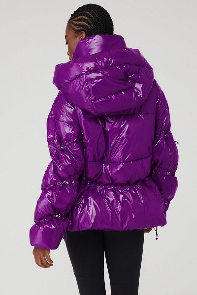 Jaqueta Puffer Alo Yoga Stunner Feminino Luz Roxo | 1467-VMGIF