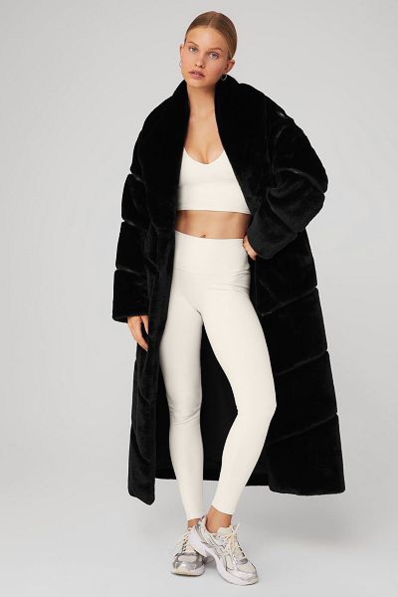 Jaquetas Alo Yoga Faux Fur Cascade Feminino Pretas | 7541-JXSHK