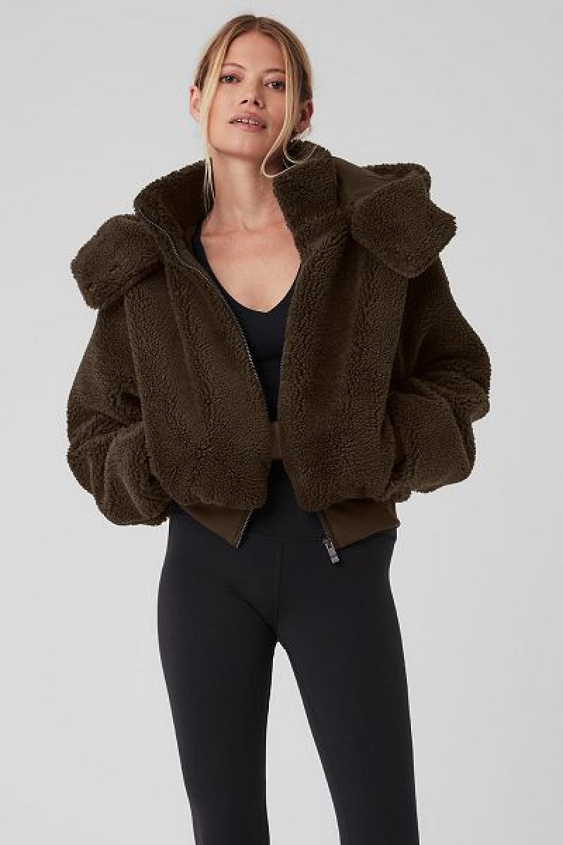 Jaquetas Alo Yoga Foxy Sherpa Feminino Marrom | 4807-HGBYW