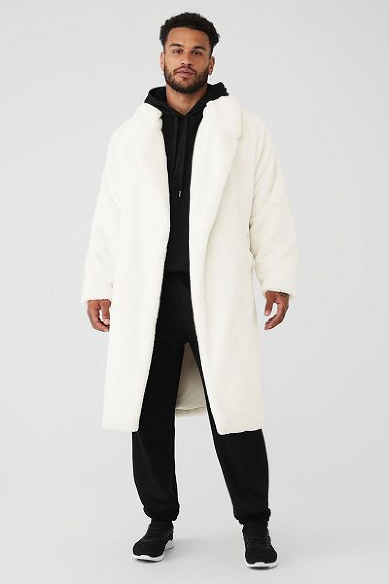 Jaquetas Alo Yoga Oversized Faux Fur Trench Masculino Branco | 1680-TFPHO