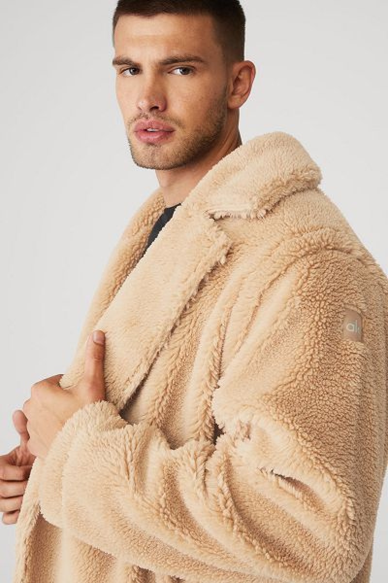 Jaquetas Alo Yoga Oversized Sherpa Trench Masculino Marrom | 0958-FBMVZ