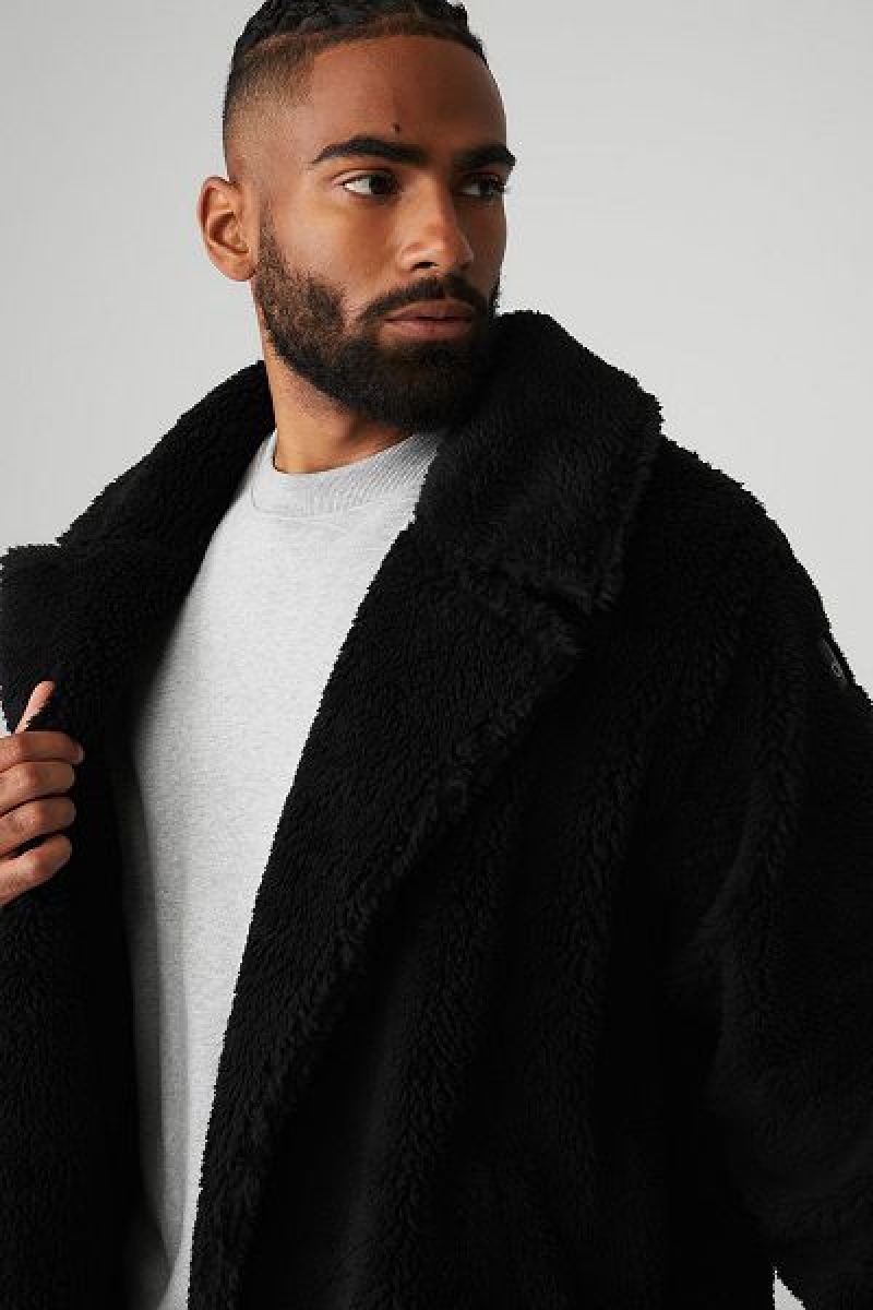 Jaquetas Alo Yoga Oversized Sherpa Trench Masculino Pretas | 1076-IAZFX