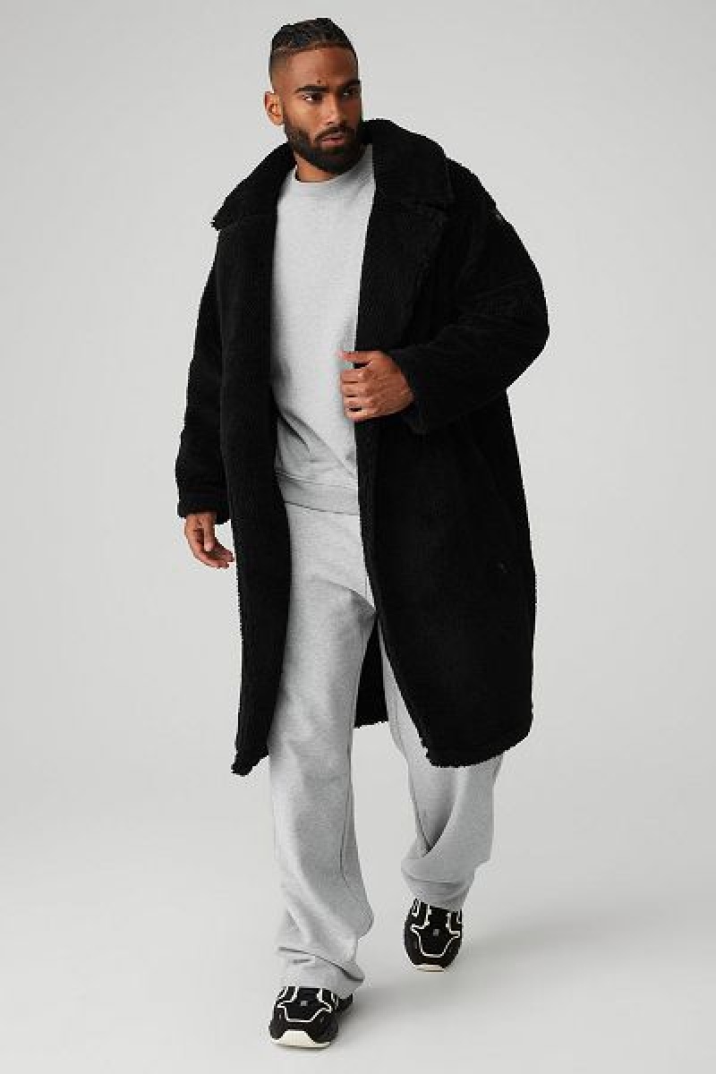 Jaquetas Alo Yoga Oversized Sherpa Trench Masculino Pretas | 1076-IAZFX