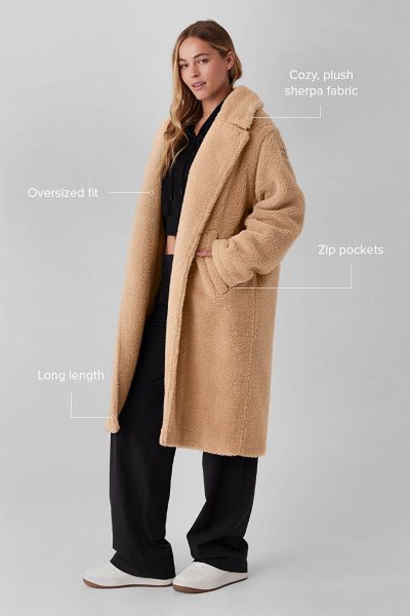 Jaquetas Alo Yoga Oversized Sherpa Trench Feminino Marrom | 2167-QOFVY