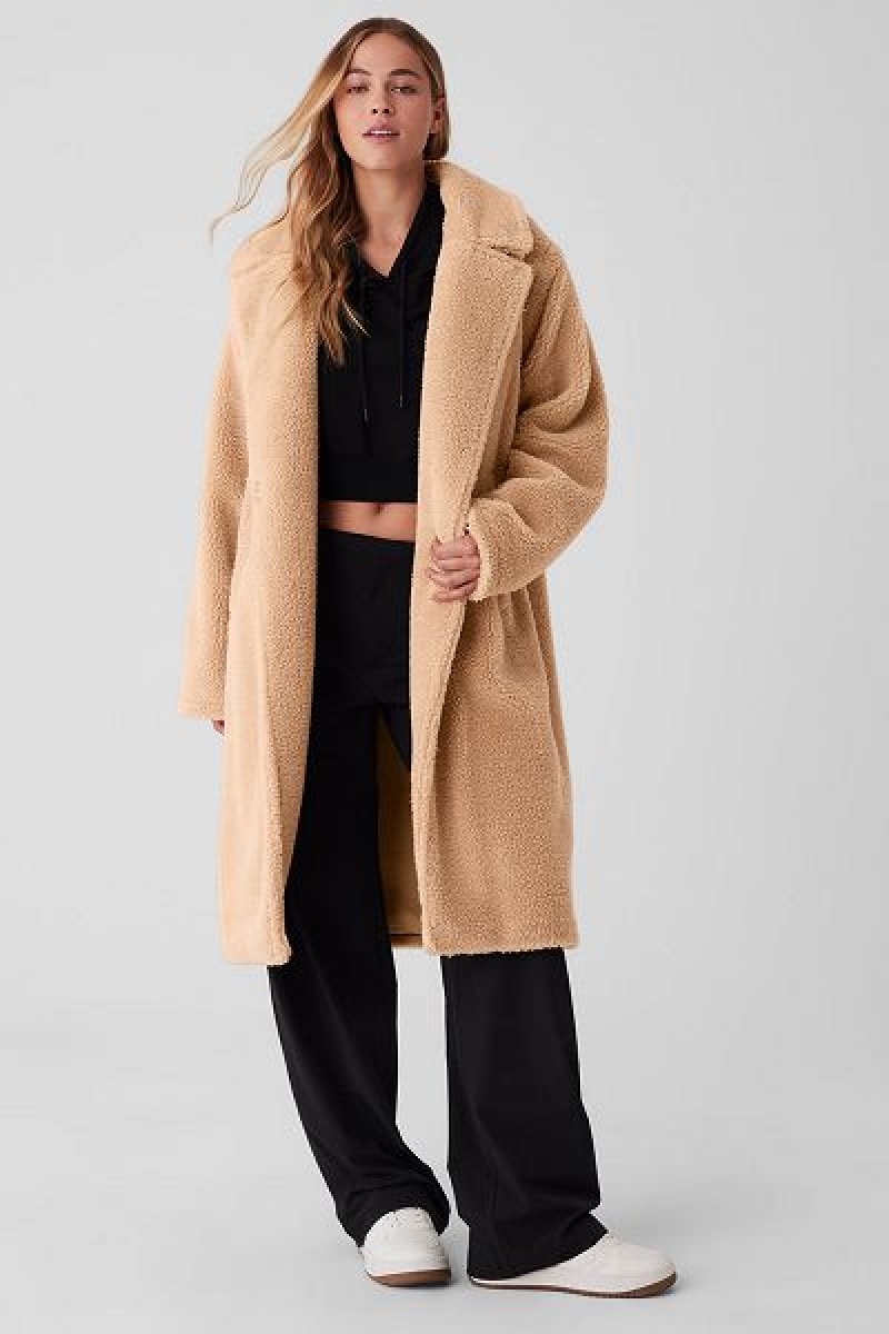 Jaquetas Alo Yoga Oversized Sherpa Trench Feminino Marrom | 2167-QOFVY