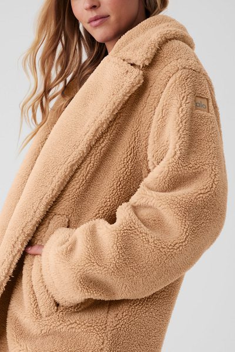 Jaquetas Alo Yoga Oversized Sherpa Trench Feminino Marrom | 2167-QOFVY