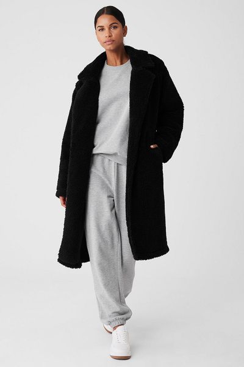 Jaquetas Alo Yoga Oversized Sherpa Trench Feminino Pretas | 9834-EQTNV