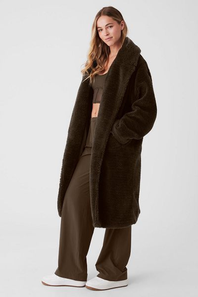 Jaquetas Alo Yoga Oversized Sherpa Trench Feminino Marrom | 6387-UEFQX