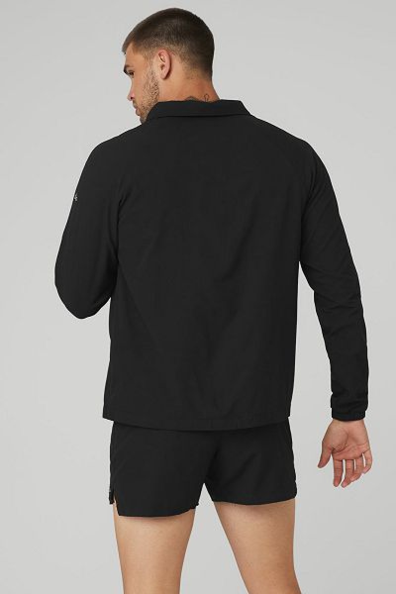 Jaquetas Alo Yoga Ripstop 1/4 Zip On-Set Masculino Pretas | 1479-DUSCL