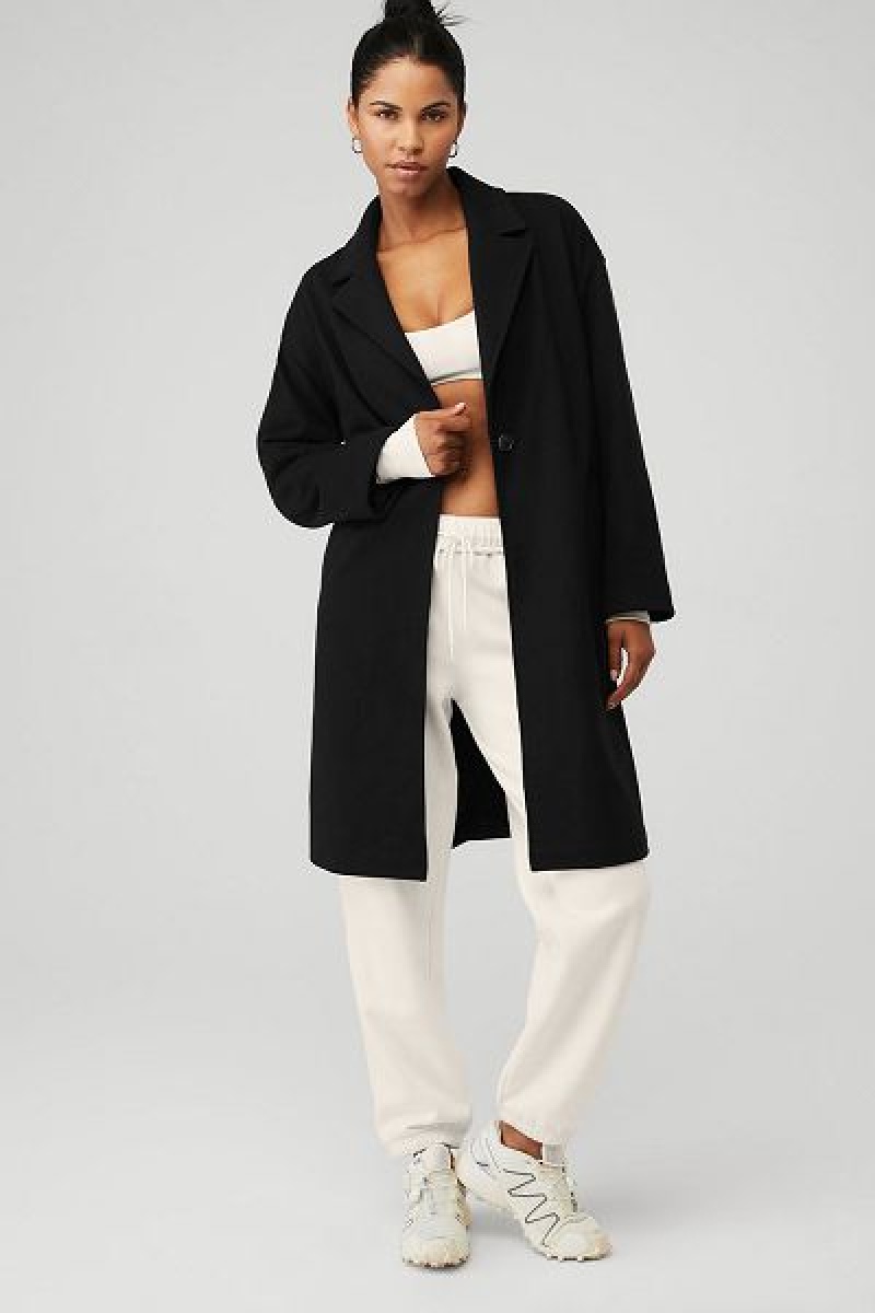 Jaquetas Alo Yoga VIP Blazer Trench Feminino Pretas | 9450-BXWUK