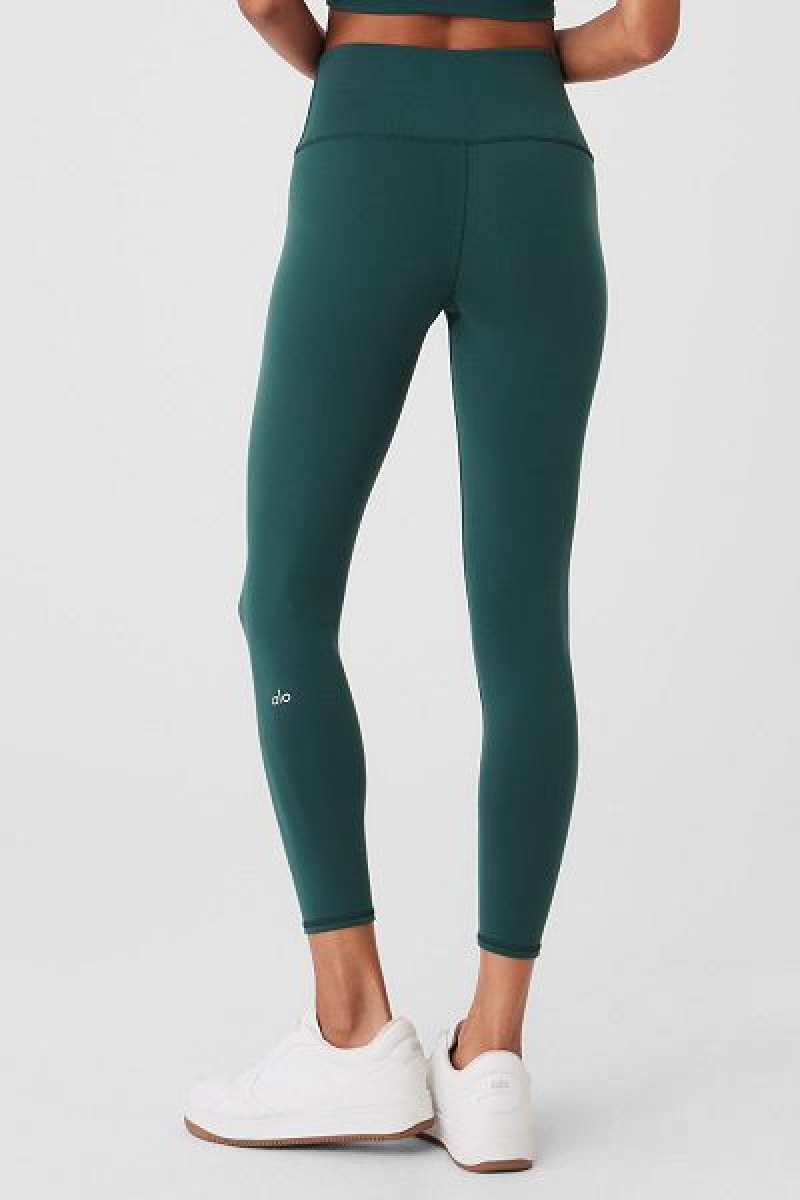 Leggings Alo Yoga 7/8 High-Cintura Airbrush Feminino Verdes | 3149-VGAHB