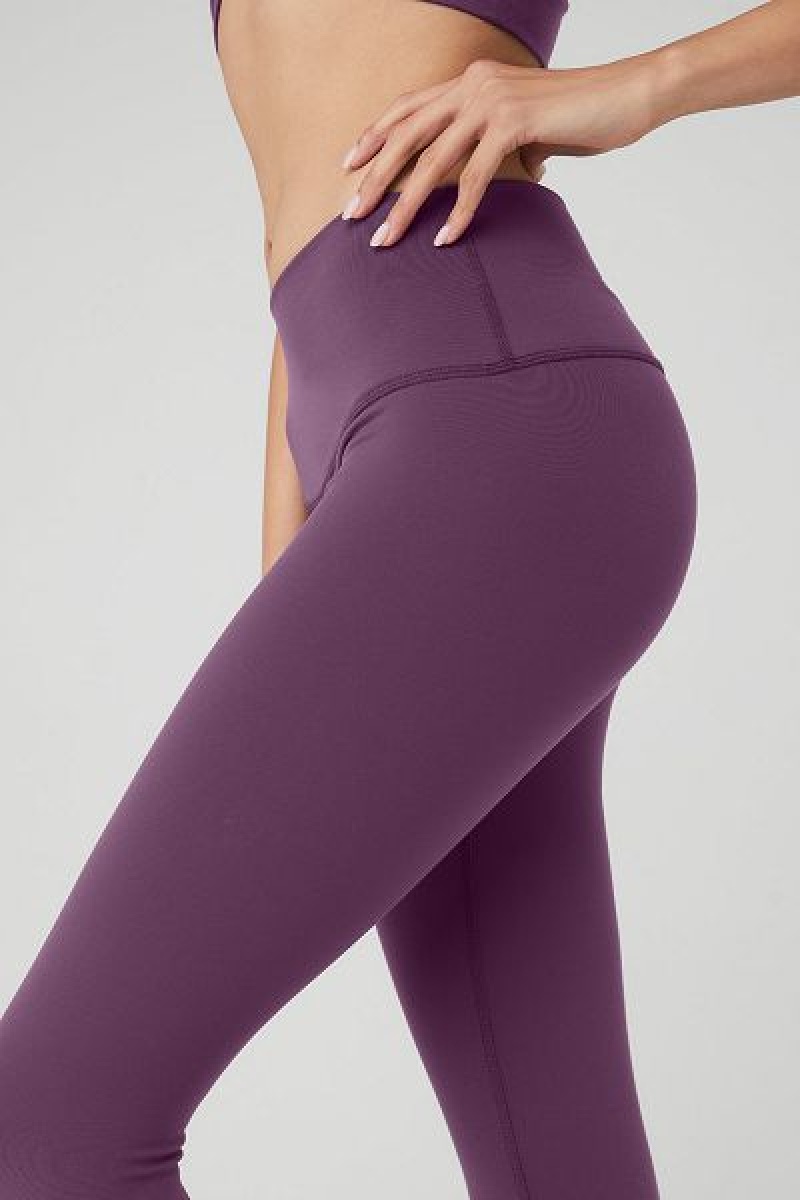 Leggings Alo Yoga 7/8 High-Cintura Airbrush Feminino Roxo Escuro | 6291-TYEVW