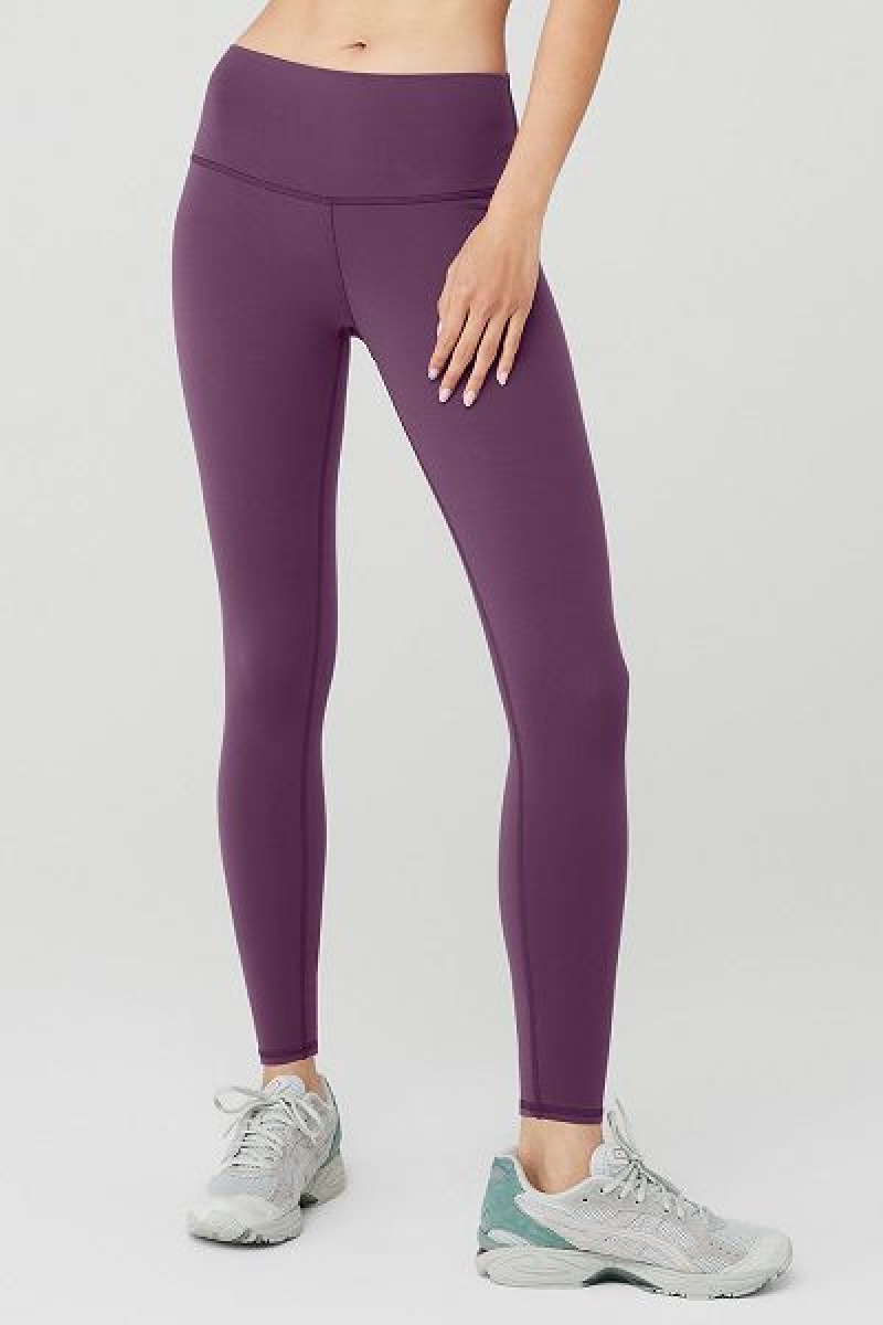 Leggings Alo Yoga 7/8 High-Cintura Airbrush Feminino Roxo Escuro | 6291-TYEVW