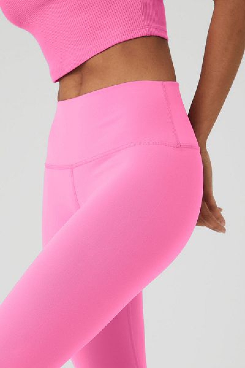 Leggings Alo Yoga 7/8 High-Cintura Airbrush Feminino Rosa | 2309-ZSVHX