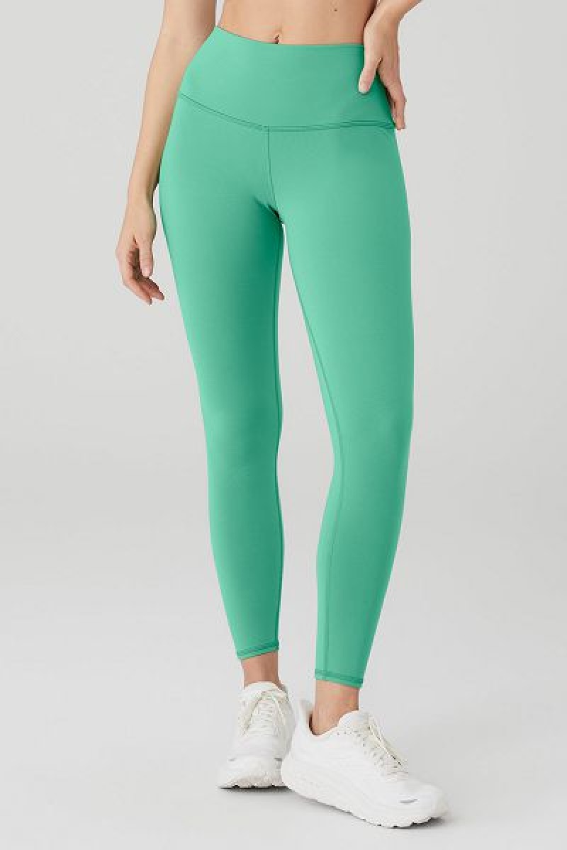 Leggings Alo Yoga 7/8 High-Cintura Airbrush Feminino Verdes | 0167-WHAIV