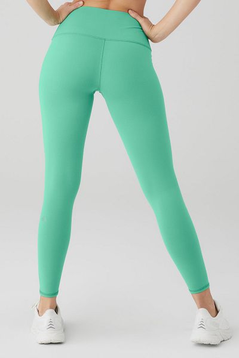 Leggings Alo Yoga 7/8 High-Cintura Airbrush Feminino Verdes | 0167-WHAIV