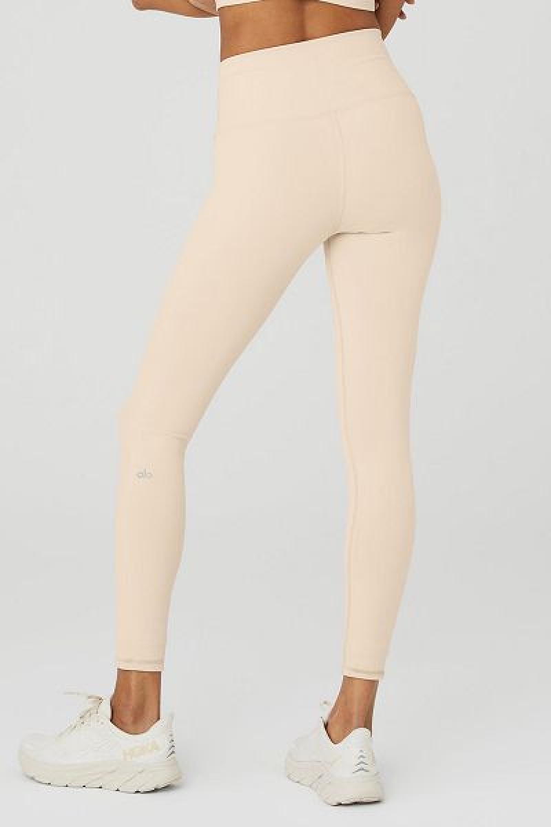 Leggings Alo Yoga 7/8 High-Cintura Airbrush Feminino Bege | 7149-TLAKX