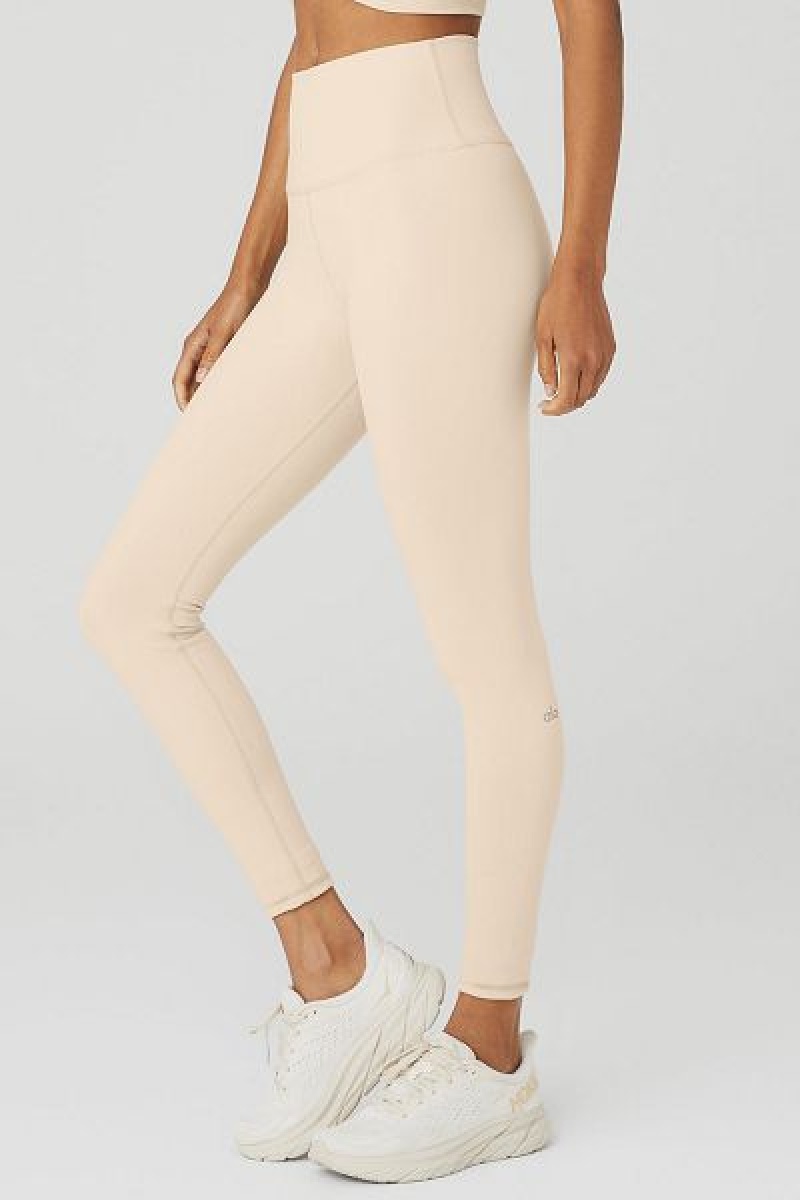 Leggings Alo Yoga 7/8 High-Cintura Airbrush Feminino Bege | 7149-TLAKX