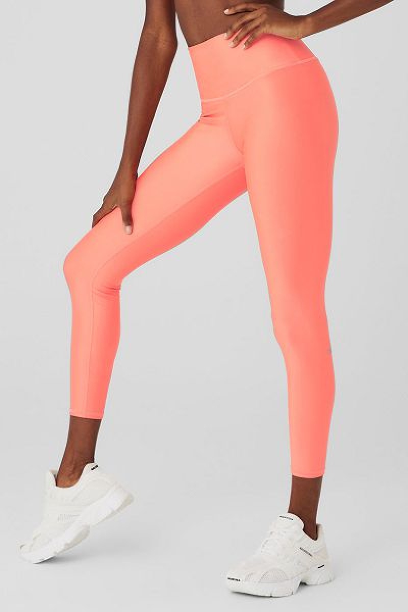 Leggings Alo Yoga 7/8 High-Cintura Airlift Feminino Laranja | 0769-NWKZD