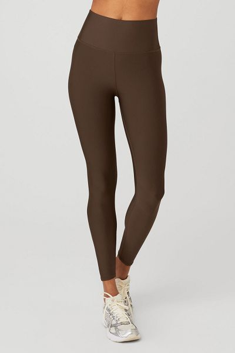 Leggings Alo Yoga 7/8 High-Cintura Airlift Feminino Marrom | 0918-UNGOF