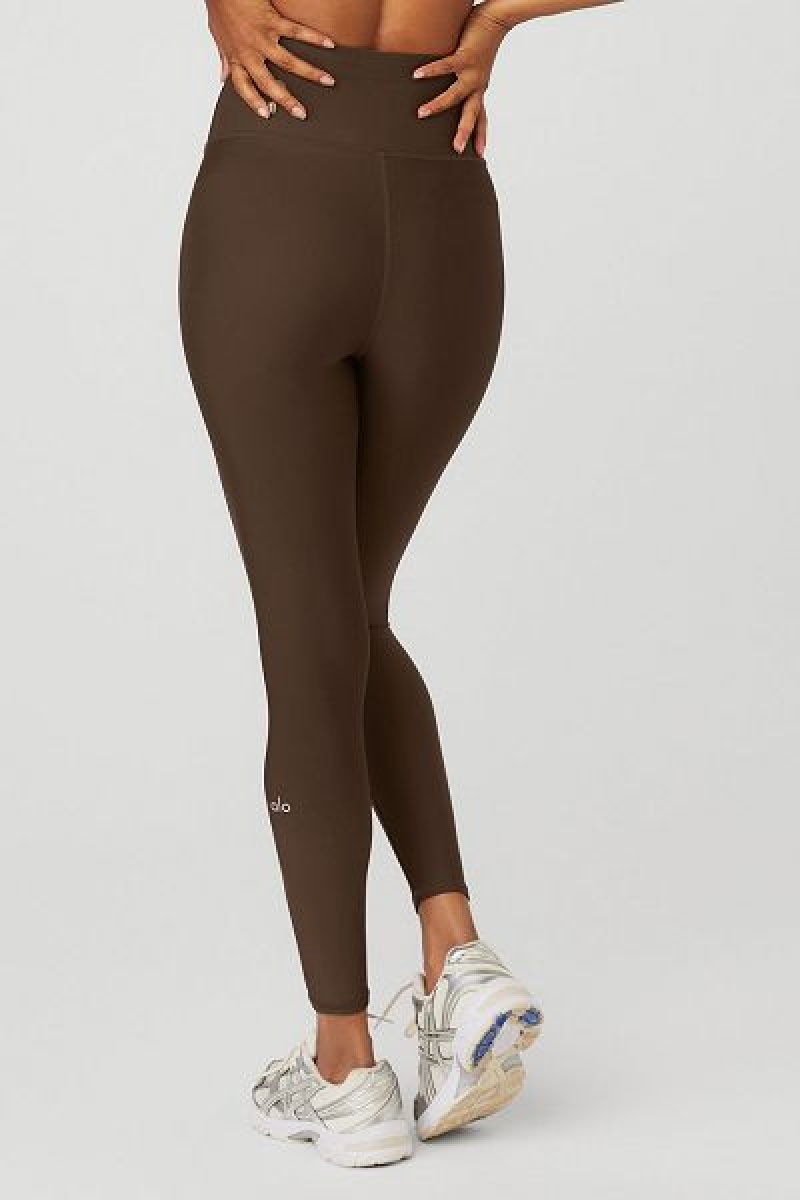 Leggings Alo Yoga 7/8 High-Cintura Airlift Feminino Marrom | 0918-UNGOF