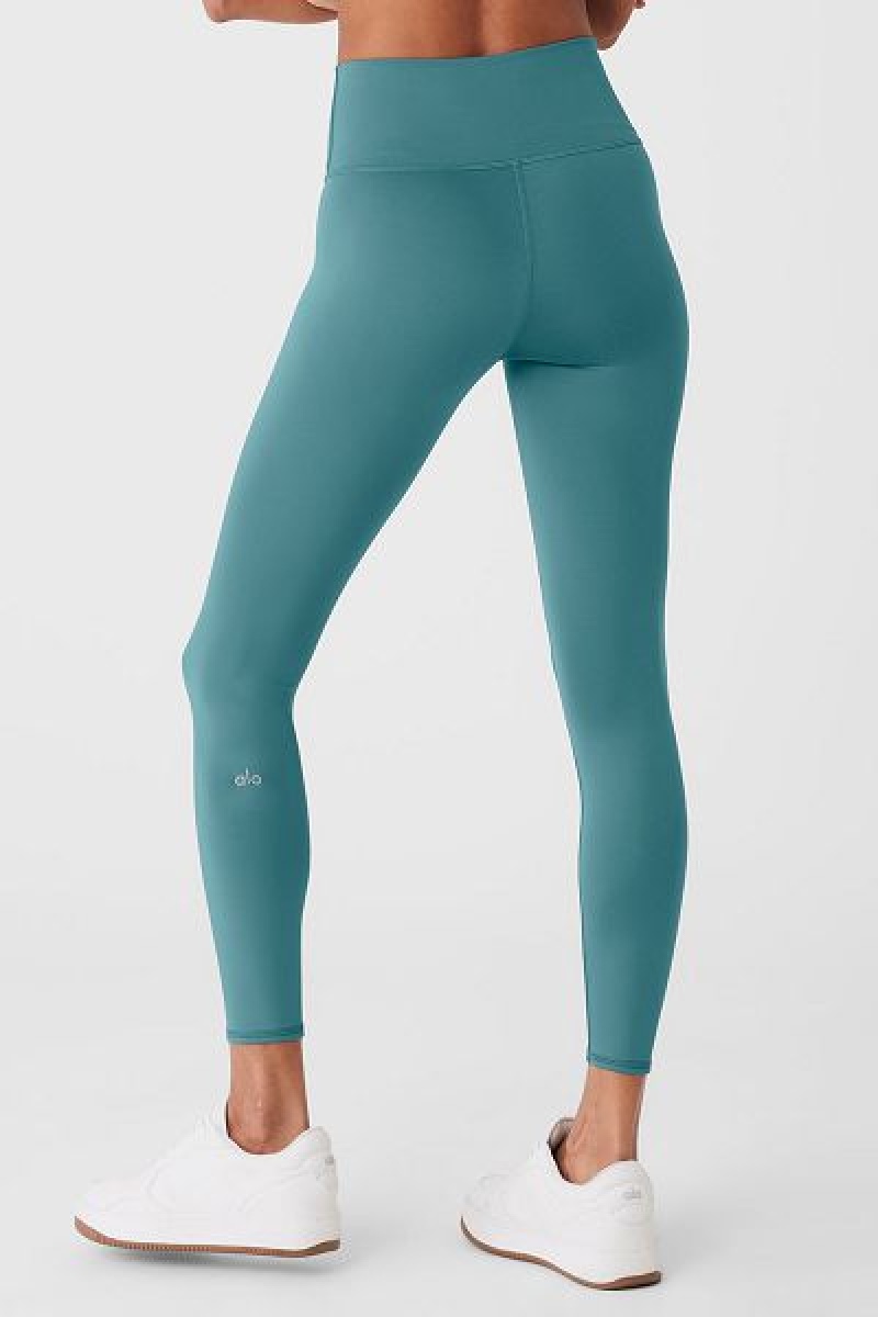 Leggings Alo Yoga 7/8 High-Cintura Airlift Feminino Turquesa | 3857-HRTFM