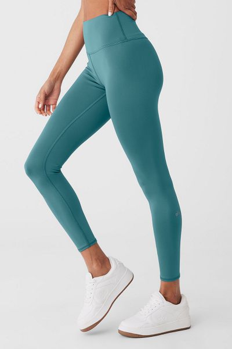 Leggings Alo Yoga 7/8 High-Cintura Airlift Feminino Turquesa | 3857-HRTFM