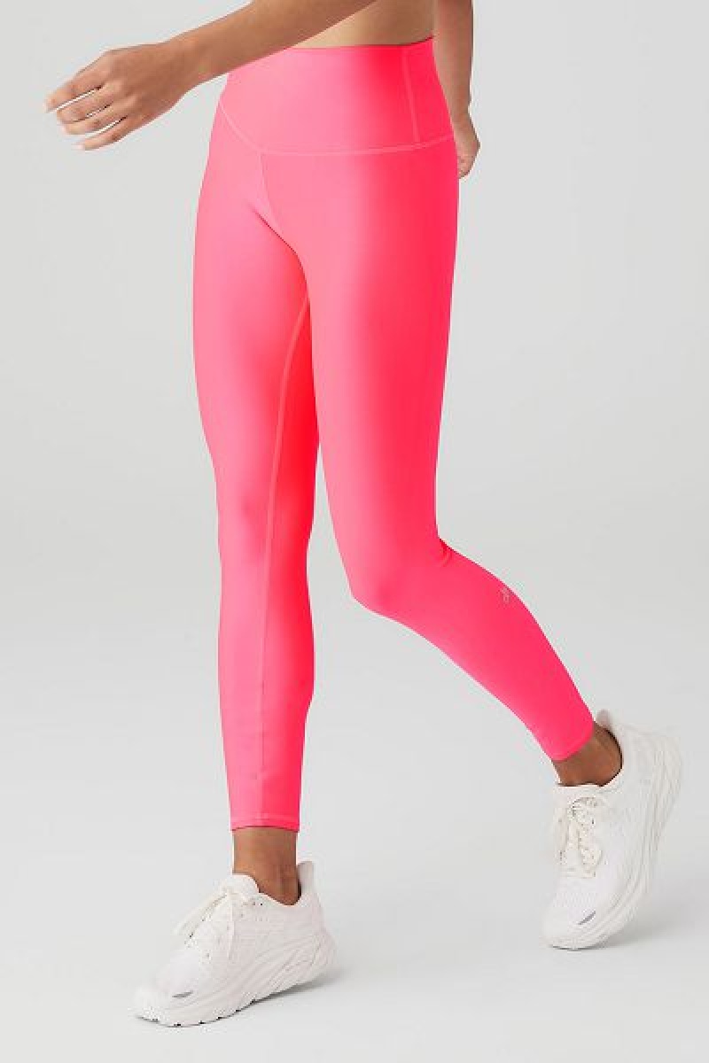 Leggings Alo Yoga 7/8 High-Cintura Airlift Feminino Rosa Coral | 1794-OIPYH