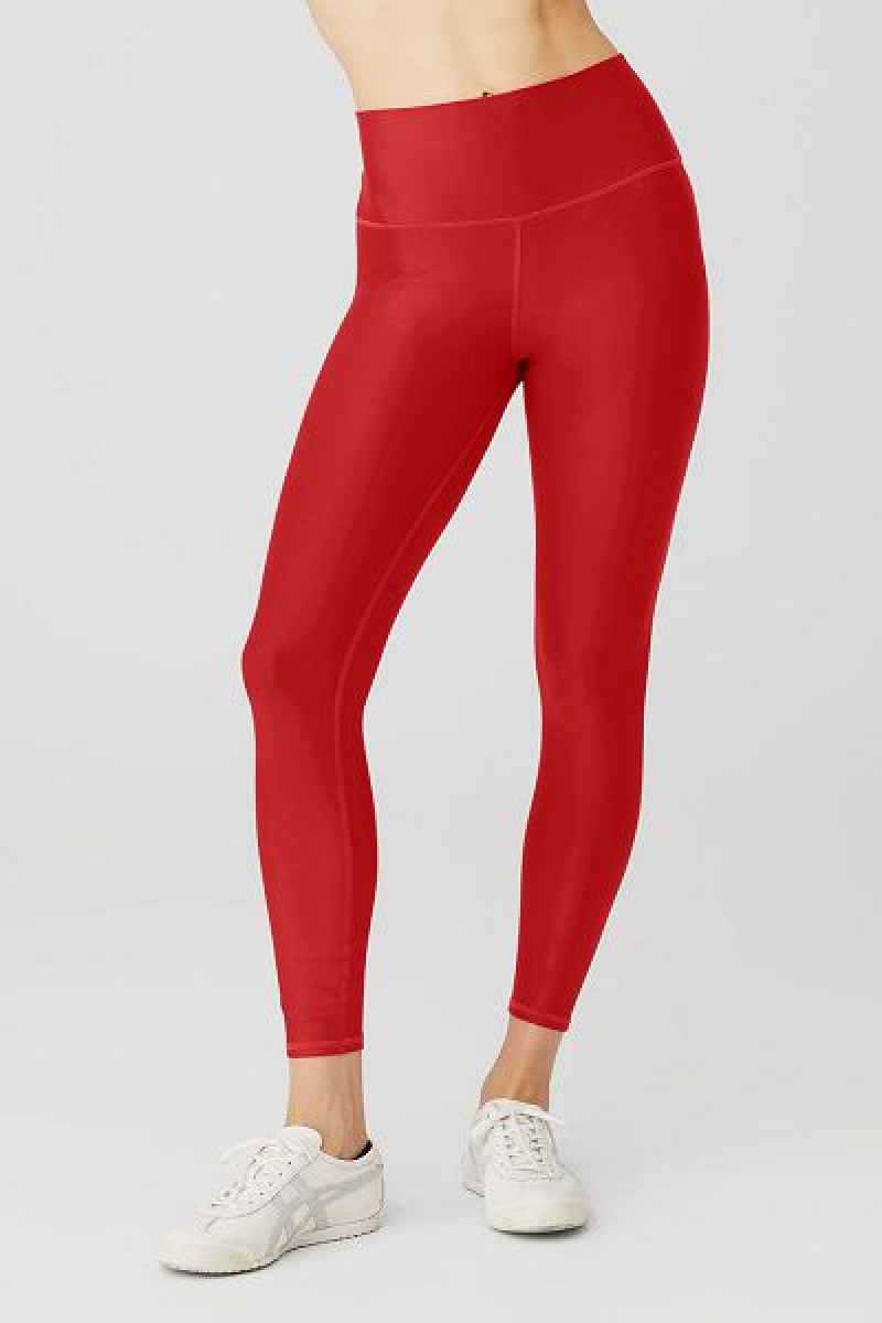 Leggings Alo Yoga 7/8 High-Cintura Airlift Feminino Vermelhas | 4027-VHUBG