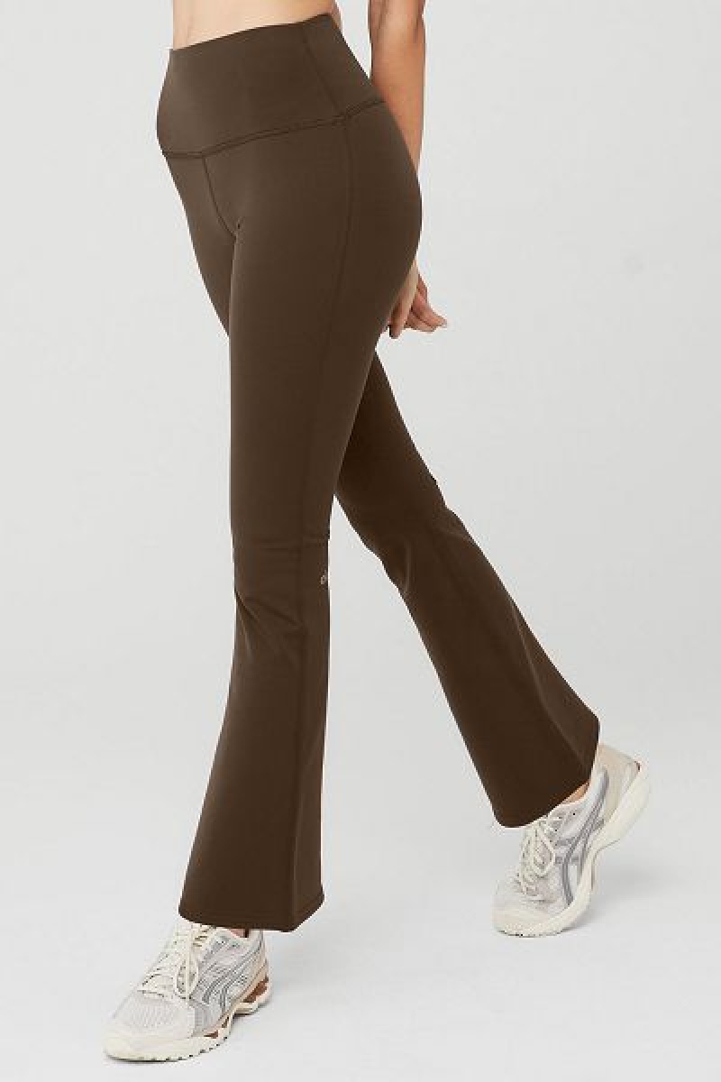 Leggings Alo Yoga Airbrush High-Cintura 7/8 Bootcut Feminino Marrom | 3718-ADFWR