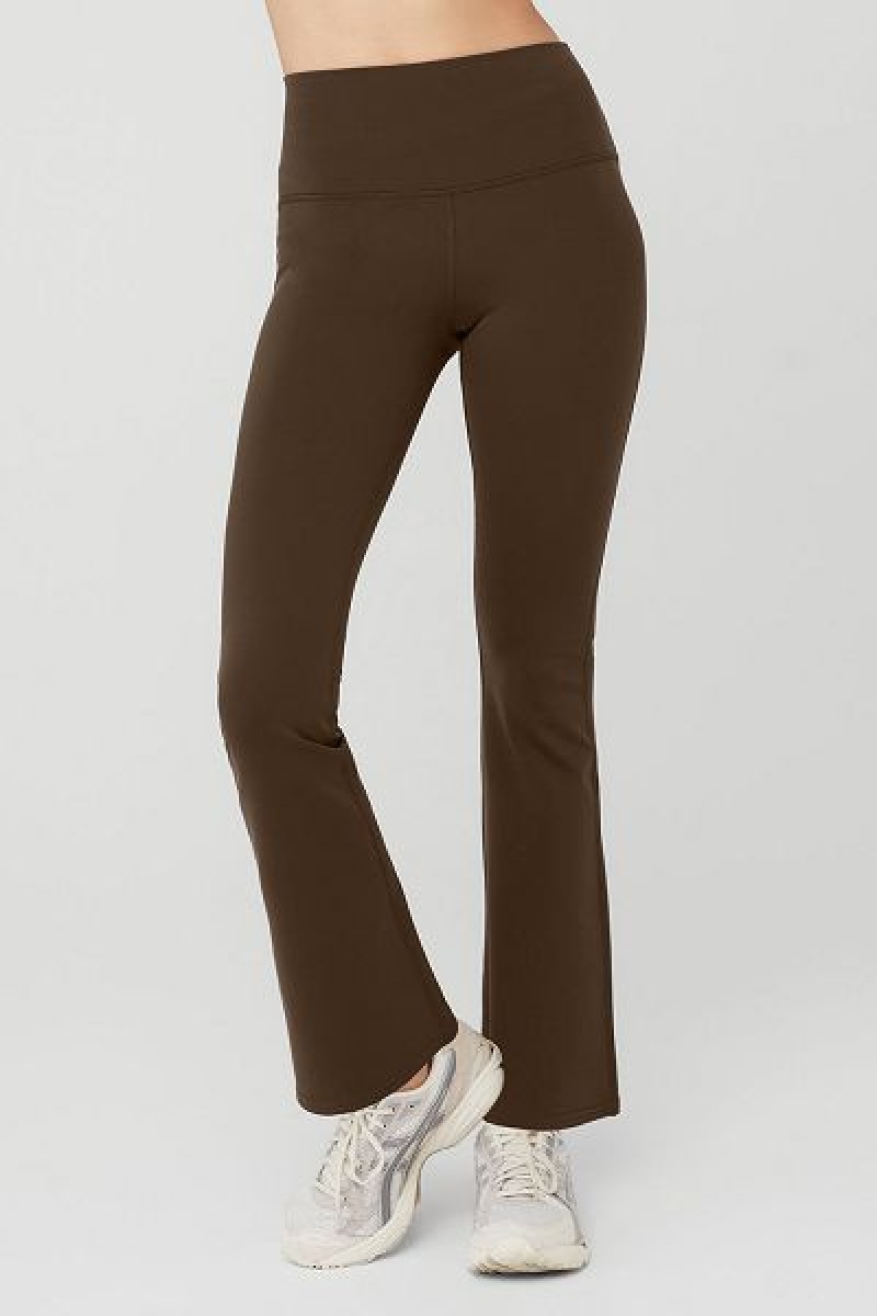 Leggings Alo Yoga Airbrush High-Cintura 7/8 Bootcut Feminino Marrom | 3718-ADFWR