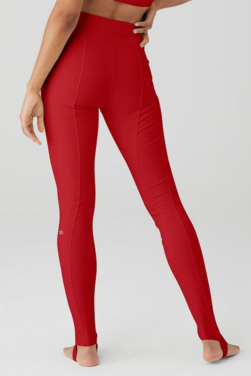 Leggings Alo Yoga Airbrush High-Cintura Enso Feminino Vermelhas | 1538-EVBNA