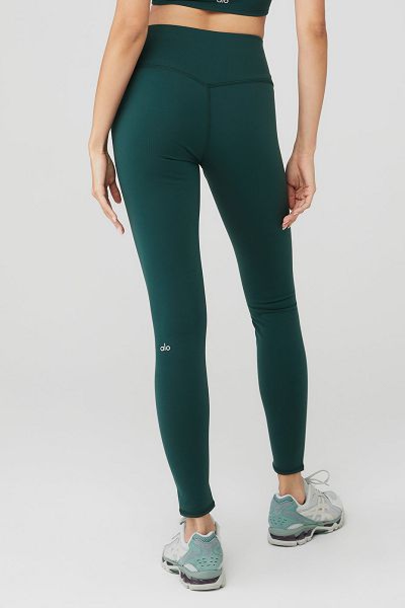 Leggings Alo Yoga Airbrush Inverno Warm High-Cintura Nocturne Feminino Verdes | 7486-PIHFC