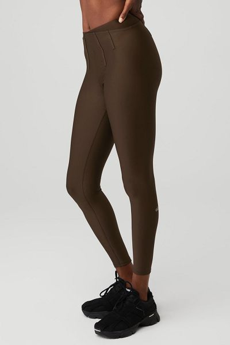 Leggings Alo Yoga Airlift High-Cintura 7/8 Corset Feminino Marrom | 9786-NAIRZ