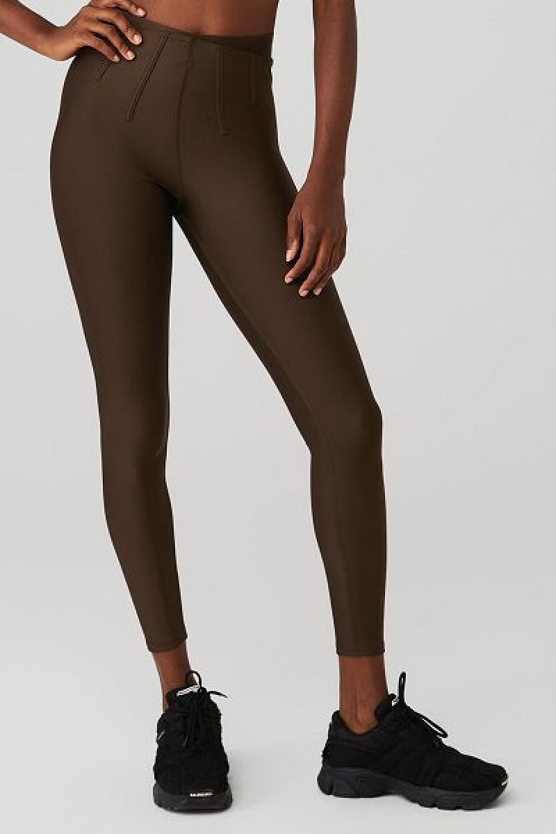 Leggings Alo Yoga Airlift High-Cintura 7/8 Corset Feminino Marrom | 9786-NAIRZ