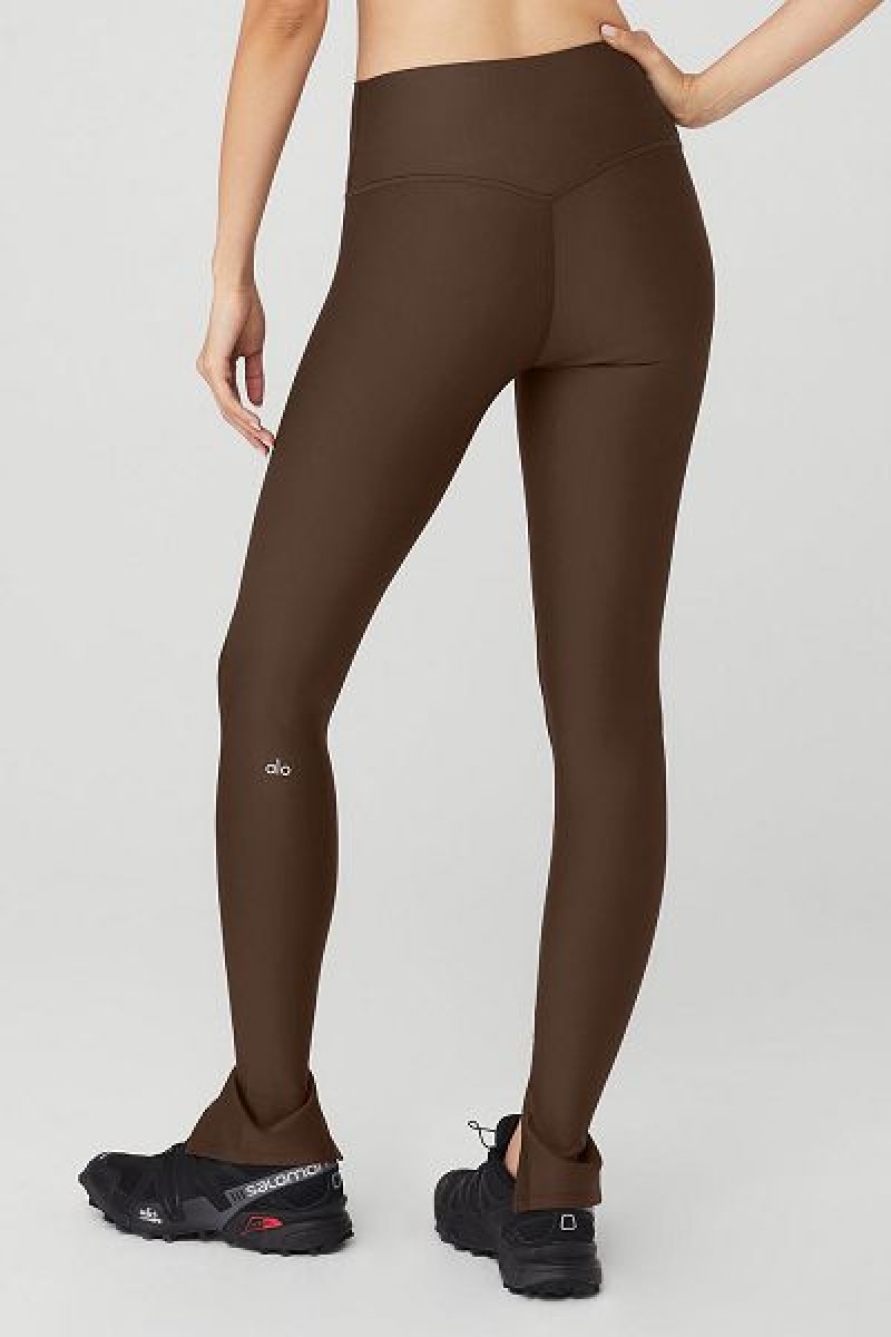 Leggings Alo Yoga Airlift High-Cintura Elongated Feminino Marrom | 7693-VUWLK