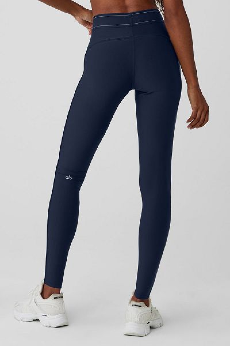 Leggings Alo Yoga Airlift High-Cintura Suit Up Feminino Azul Marinho Azul Marinho | 0642-NRKMI