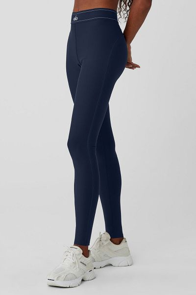 Leggings Alo Yoga Airlift High-Cintura Suit Up Feminino Azul Marinho Azul Marinho | 0642-NRKMI