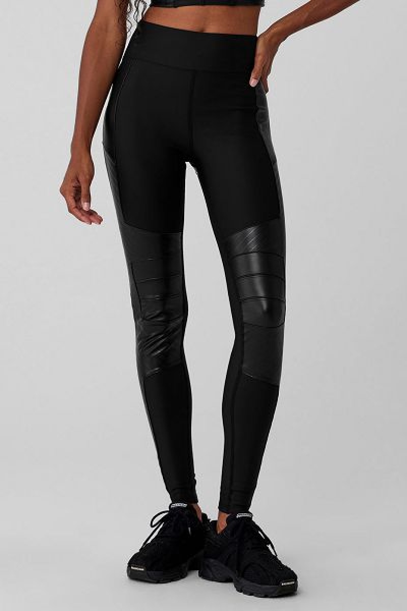 Leggings Alo Yoga Airlift Inverno Warm High-Cintura Supermoto Feminino Pretas | 7216-JMXAL