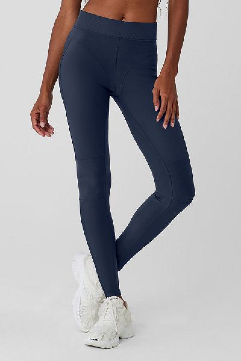 Leggings Alo Yoga Alosoft High-Cintura Head Start Feminino Azul Marinho | 6817-APZOT