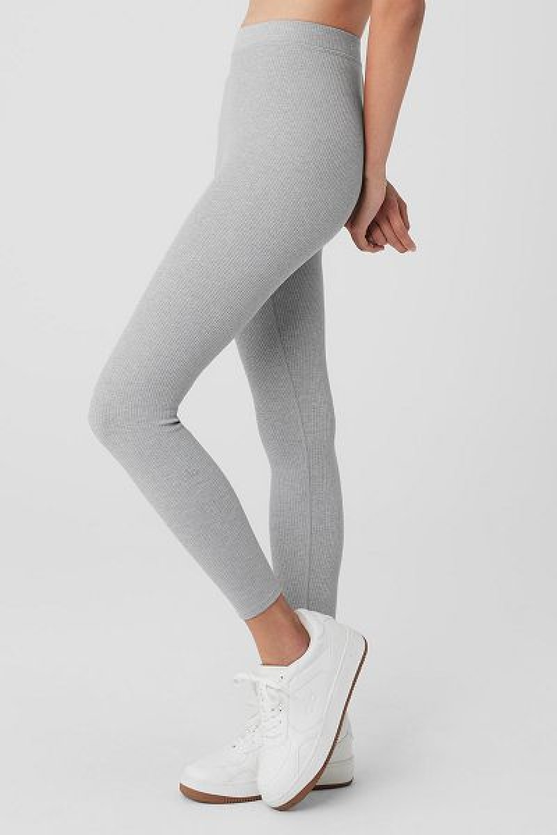 Leggings Alo Yoga Com Nervuras High-Cintura 7/8 Blissful Feminino Cinzentas | 8930-TQDGX