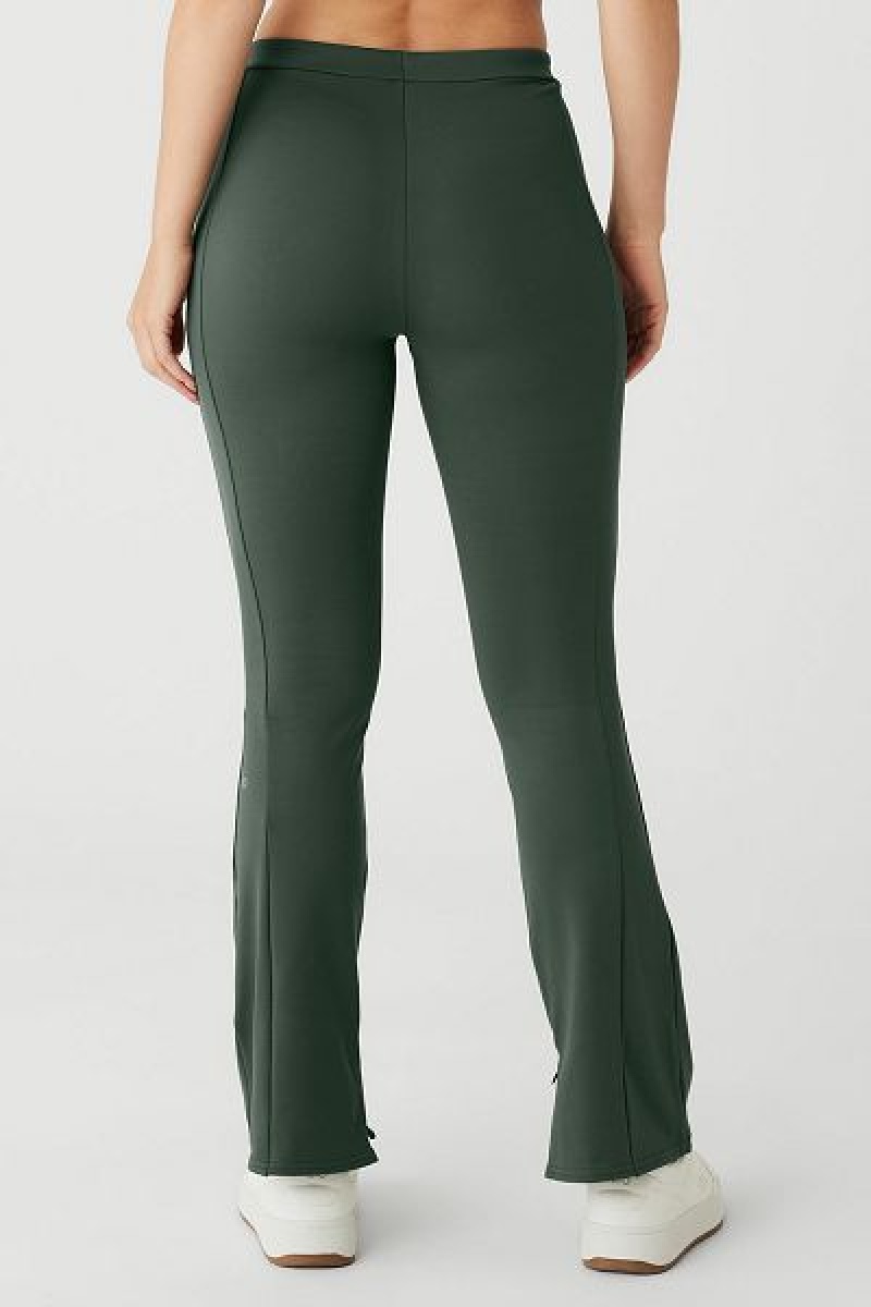 Leggings Alo Yoga High-Cintura 7/8 Zip It Flare Feminino Verdes Escuro | 5932-WOHDR