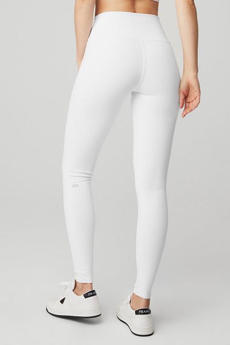 Leggings Alo Yoga High-Cintura Airbrush Feminino Branco | 7539-DGEBT