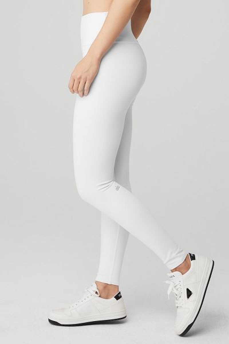 Leggings Alo Yoga High-Cintura Airbrush Feminino Branco | 7539-DGEBT