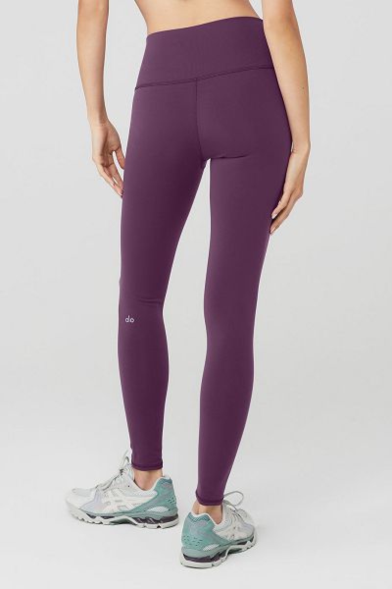 Leggings Alo Yoga High-Cintura Airbrush Feminino Roxo Escuro | 8675-NLRQS