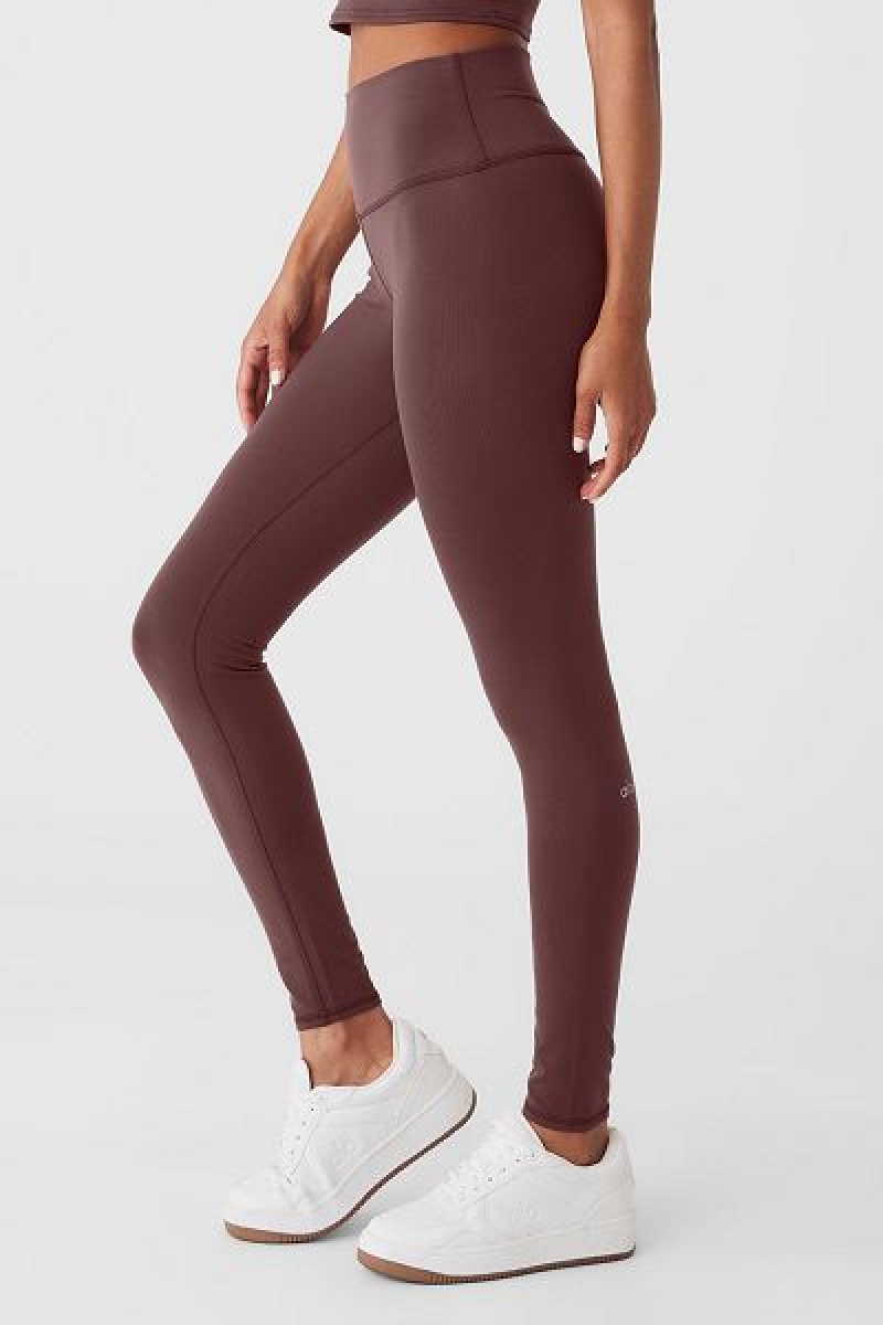 Leggings Alo Yoga High-Cintura Airbrush Feminino Rosa | 6253-MKWZJ