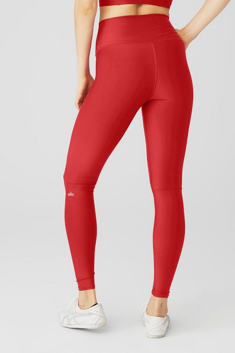 Leggings Alo Yoga High-Cintura Airlift Feminino Vermelhas | 4297-PUIZD